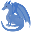 a picture of a miniature blue dragon